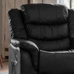 Almeira Black Recliner Armchair - Size: Single - Artemis Home - Wilko - thumbnail 3