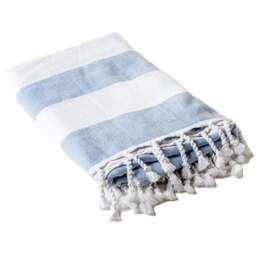 Allure Bath Fashions Striped Turkish Style Hammam Beach Towel - Size: 70 x 140cm - Blue - Wilko - thumbnail 1