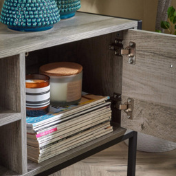 Home Source Oakmere 2 Door 2 Shelf Grey TV Unit - Size: 49 x 150 x 40cm - Wilko - thumbnail 6