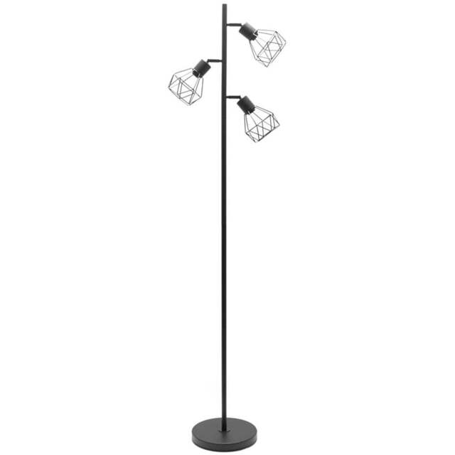 ValueLights Angus Matt Black 3 Way Metal LED Floor Lamp - Wilko - image 1