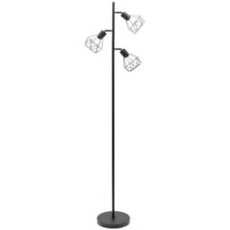 ValueLights Angus Matt Black 3 Way Metal LED Floor Lamp - Wilko