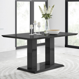 Furniturebox Molini Cesano 6 Seater Dining Set Black Gloss and Mustard - Yellow - Wilko - thumbnail 3