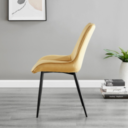 Furniturebox Molini Cesano 6 Seater Dining Set Black Gloss and Mustard - Yellow - Wilko - thumbnail 5
