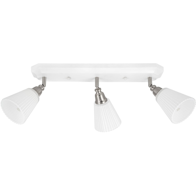 Cosylyte Leverton 3 Light Modern Ribbed Glass Spotlight - Size: 52 x 19 x 14.5cm - White - Wilko - image 1