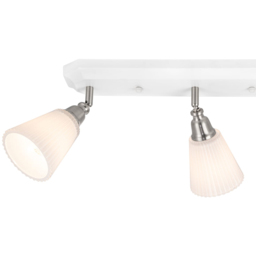 Cosylyte Leverton 3 Light Modern Ribbed Glass Spotlight - Size: 52 x 19 x 14.5cm - White - Wilko - thumbnail 5