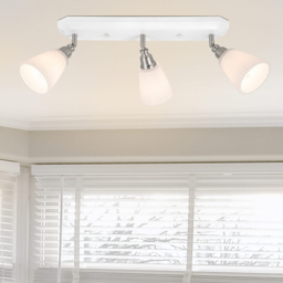 Cosylyte Leverton 3 Light Modern Ribbed Glass Spotlight - Size: 52 x 19 x 14.5cm - White - Wilko - thumbnail 3