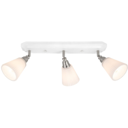Cosylyte Leverton 3 Light Modern Ribbed Glass Spotlight - Size: 52 x 19 x 14.5cm - White - Wilko - thumbnail 4