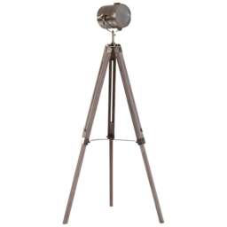 Portland Vintage Tripod Floor Lamp Retro - Size: 65 x 65 x 140cm - Brown - Wilko