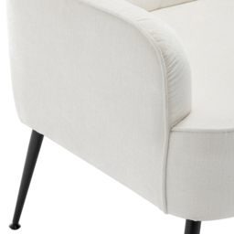 Living and Home Beige Chenille Upholstered Leisure Chair with Armrests - Size: Single - Cream - Wilko - thumbnail 7