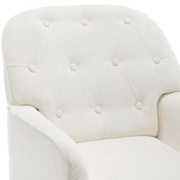 Living and Home Beige Chenille Upholstered Leisure Chair with Armrests - Size: Single - Cream - Wilko - thumbnail 4
