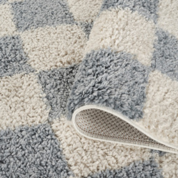 Desire Rugs Chester Duck Egg Blue Shaggy Checkered Rug 200 x 290cm - Size: 290 x 200 x 3cm - Wilko - thumbnail 5