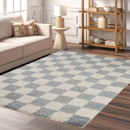 Desire Rugs Chester Duck Egg Blue Shaggy Checkered Rug 200 x 290cm - Size: 290 x 200 x 3cm - Wilko - thumbnail 6