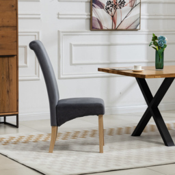 Artemis Home Rimini Set of 2 Grey Velvet Fabric Dining Chair - Wilko - thumbnail 5