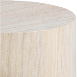 Florence Dice Round Light Travertine Effect Coffee Table Set of 2 - Brown - Furniture To Go - Wilko - thumbnail 5