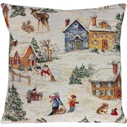 Winter Lodge Tapestry Cushion - Wilko - thumbnail 1