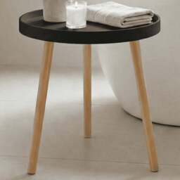 Home Source Marlow Black Accent Side Table - Size: 50 x 50 x 50cm - Wilko