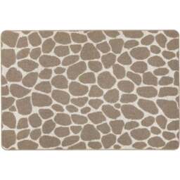 My Mat Ivory and Mink Sculptured Patterned Pebble Non Slip Mat 100 x 150cm - Size: 100 x 150 x 2cm - Brown - Wilko