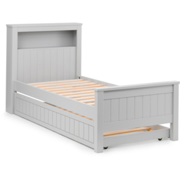 Julian Bowen Maine Single Dove Grey Bed Frame with Bookcase Headboard - Wilko - thumbnail 3
