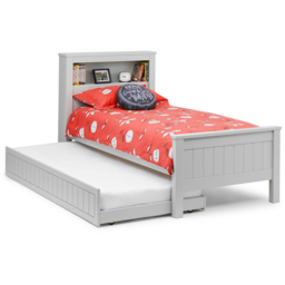 Julian Bowen Maine Single Dove Grey Bed Frame with Bookcase Headboard - Wilko - thumbnail 6