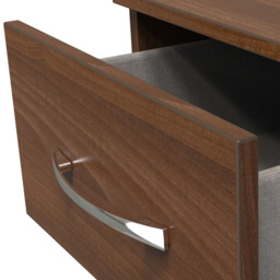 Crowndale Avon 3 Drawer Noche Walnut Bedside Cabinet - Wilko - thumbnail 7