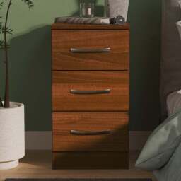 Crowndale Avon 3 Drawer Noche Walnut Bedside Cabinet - Wilko - thumbnail 1