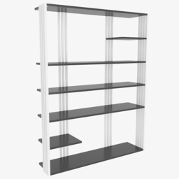 Decorotika Jeni 6 Shelf Anthracite and White Bookcase - Size: 160 x 120 x 29.6cm - Multi - Wilko - thumbnail 3