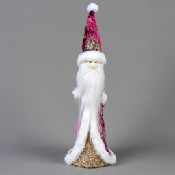 Shatchi Burgundy and Gold Santa Figurine Christmas Decoration 34cm - Size: 34 x 12 x 18cm - Wilko - thumbnail 3
