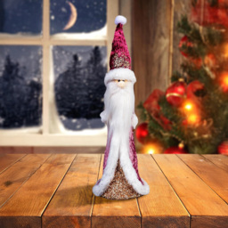 Shatchi Burgundy and Gold Santa Figurine Christmas Decoration 34cm - Size: 34 x 12 x 18cm - Wilko - thumbnail 4