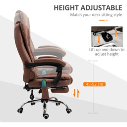 Portland Brown Microfiber Swivel Vibration Massage Office Chair - Size: 65 x 70 x 119cm - Wilko - thumbnail 6