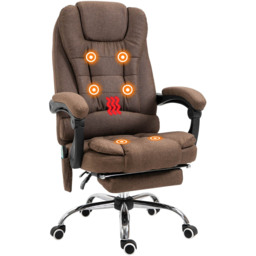 Portland Brown Microfiber Swivel Vibration Massage Office Chair - Size: 65 x 70 x 119cm - Wilko - thumbnail 3