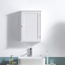 Bath Vida Liano Single Door Bathroom Cabinet - Size: 57 x 39 x 17cm - White - Wilko - thumbnail 5