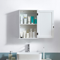 Bath Vida Liano Single Door Bathroom Cabinet - Size: 57 x 39 x 17cm - White - Wilko - thumbnail 6