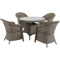 Outsunny PE Rattan 4 Seater Garden Dining Set Mixed Grey - Wilko - thumbnail 3