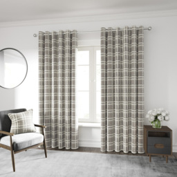 Helena Springfield Harriet Woven Lined Mocha Eyelet Curtains 228 x 228cm - Size: W 228 x D 228cm - Wilko - thumbnail 5