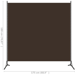 vidaXL Brown Panel Room Divider 175 x 180cm - Size: 1 Panel - Wilko - thumbnail 6