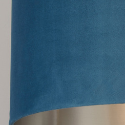 Lighting Collection Teal Silver Inner Velvet Drum Shade 45cm - Size: 26 x 45 x 45cm - Blue - Wilko - thumbnail 5