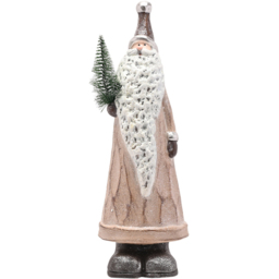 The Seasonal Gift Co. Terracotta Santa with Tree Christmas Decoration 26cm - Size: 26 x 8.5 x 6cm - Brown - Wilko - thumbnail 1