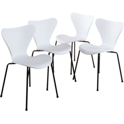 Home Source Penny Set of 4 White Dining Chairs - Wilko - thumbnail 3
