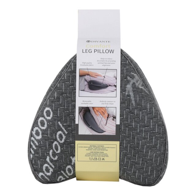 Divante Comfort Charcoal Fabric Foam Leg Pillow - Size: Single - Wilko