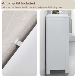 Bath Vida Priano White 2 Drawer 2 Door Floor Cabinet - Size: 75 x 60 x 30cm - Wilko - thumbnail 7