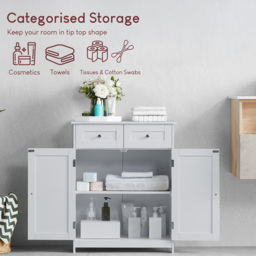 Bath Vida Priano White 2 Drawer 2 Door Floor Cabinet - Size: 75 x 60 x 30cm - Wilko - thumbnail 6