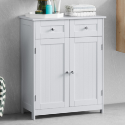 BATH VIDA Priano White 2 Drawer 2 Door Floor Cabinet - Size: 75 x 60 x 30cm - Wilko