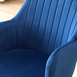 Indoor Living Charlotte Set of 2 Blue Velvet Dining Chair - Wilko - thumbnail 3