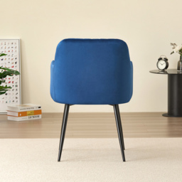 Indoor Living Charlotte Set of 2 Blue Velvet Dining Chair - Wilko - thumbnail 6