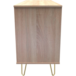 Crowndale 6 Drawer White Matt and Bardolino Oak Wide Chest of Drawers Ready Assembled - Wilko - thumbnail 5