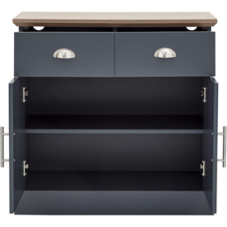 GFW Kendal 2 Door 2 Drawer Slate Blue Compact Sideboard - Size: 39 x 79 x 77cm - Wilko - thumbnail 6
