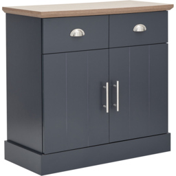 GFW Kendal 2 Door 2 Drawer Slate Blue Compact Sideboard - Size: 39 x 79 x 77cm - Wilko - thumbnail 3
