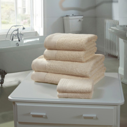 Rapport Home Chatsworth Super Soft 600gsm Combed Cotton Biscuit Hand Towel - Size: 3 x 80 x 50cm - Brown - Wilko - thumbnail 3