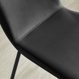 Furniturebox Sienna Set of 2 Black Velvet Dining Chairs - Wilko - thumbnail 3