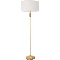 ValueLights Maggie White and Gold Drum Shade Candlestick LED Floor Lamp - Size: 151 x 45 x 45cm - Wilko - thumbnail 1